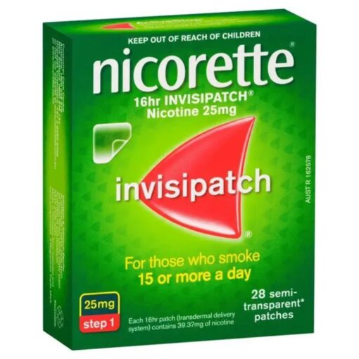 Nicorette Quit Smoking Nicotine 16 Hour Invisipatch Step 1 28 Pack