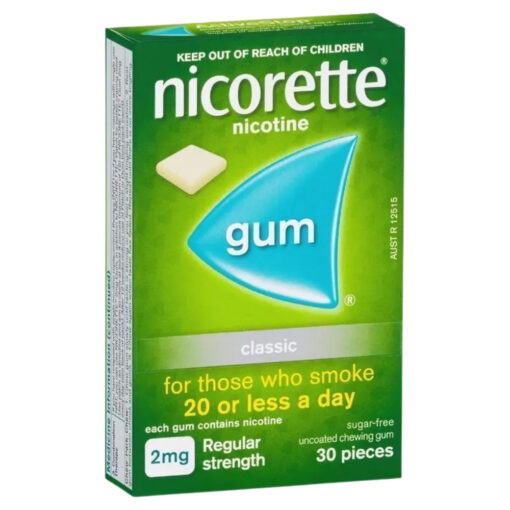 Nicorette Quit Smoking Regular Strength Nicotine Gum Classic 30 Pack